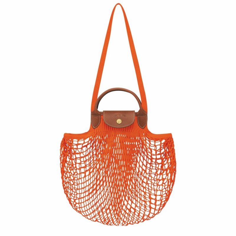 Orange Longchamp Le Pliage Filet L Mesh Bags Women's Shoulder Bags